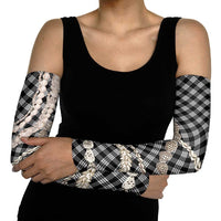 Black Aloha Hawaii Shell Lei Arm Sleeves Palaka Hebrew Cone Honey Cowrie Elegant Curves - Polynesian Pride