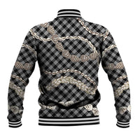 Black Aloha Hawaii Shell Lei Baseball Jacket Palaka Hebrew Cone Honey Cowrie Elegant Curves - Polynesian Pride