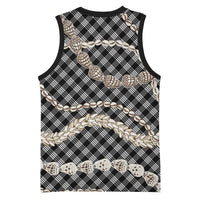 Black Aloha Hawaii Shell Lei Basketball Jersey Palaka Hebrew Cone Honey Cowrie Elegant Curves LT14 - Polynesian Pride