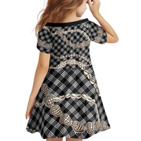 Black Aloha Hawaii Shell Lei Family Matching Short Sleeve Bodycon Dress and Hawaiian Shirt Palaka Hebrew Cone Honey Cowrie Elegant Curves LT14 - Polynesian Pride