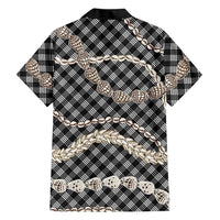 Black Aloha Hawaii Shell Lei Hawaiian Shirt Palaka Hebrew Cone Honey Cowrie Elegant Curves - Polynesian Pride