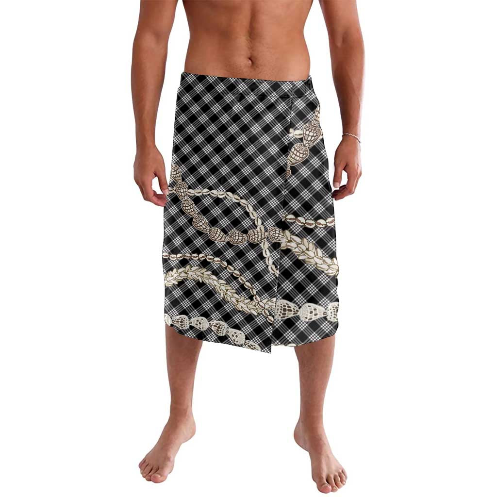 Black Aloha Hawaii Shell Lei Lavalava Palaka Hebrew Cone Honey Cowrie Elegant Curves LT14 Black - Polynesian Pride