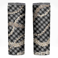 Black Aloha Hawaii Shell Lei Skinny Tumbler Palaka Hebrew Cone Honey Cowrie Elegant Curves LT14 Black - Polynesian Pride