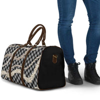Black Aloha Hawaii Shell Lei Travel Bag Palaka Hebrew Cone Honey Cowrie Elegant Curves - Polynesian Pride