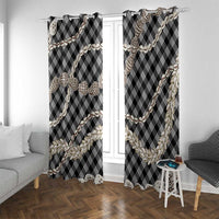Black Aloha Hawaii Shell Lei Window Curtain Palaka Hebrew Cone Honey Cowrie Elegant Curves - Polynesian Pride