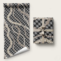 Black Aloha Hawaii Shell Lei Wrapping Paper Palaka Hebrew Cone Honey Cowrie Elegant Curves LT14 58" × 23" Black - Polynesian Pride