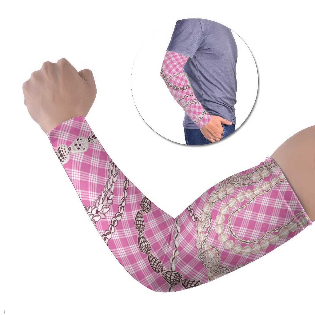 Pink Aloha Hawaii Shell Lei Arm Sleeves Palaka Hebrew Cone Honey Cowrie Elegant Curves - Polynesian Pride