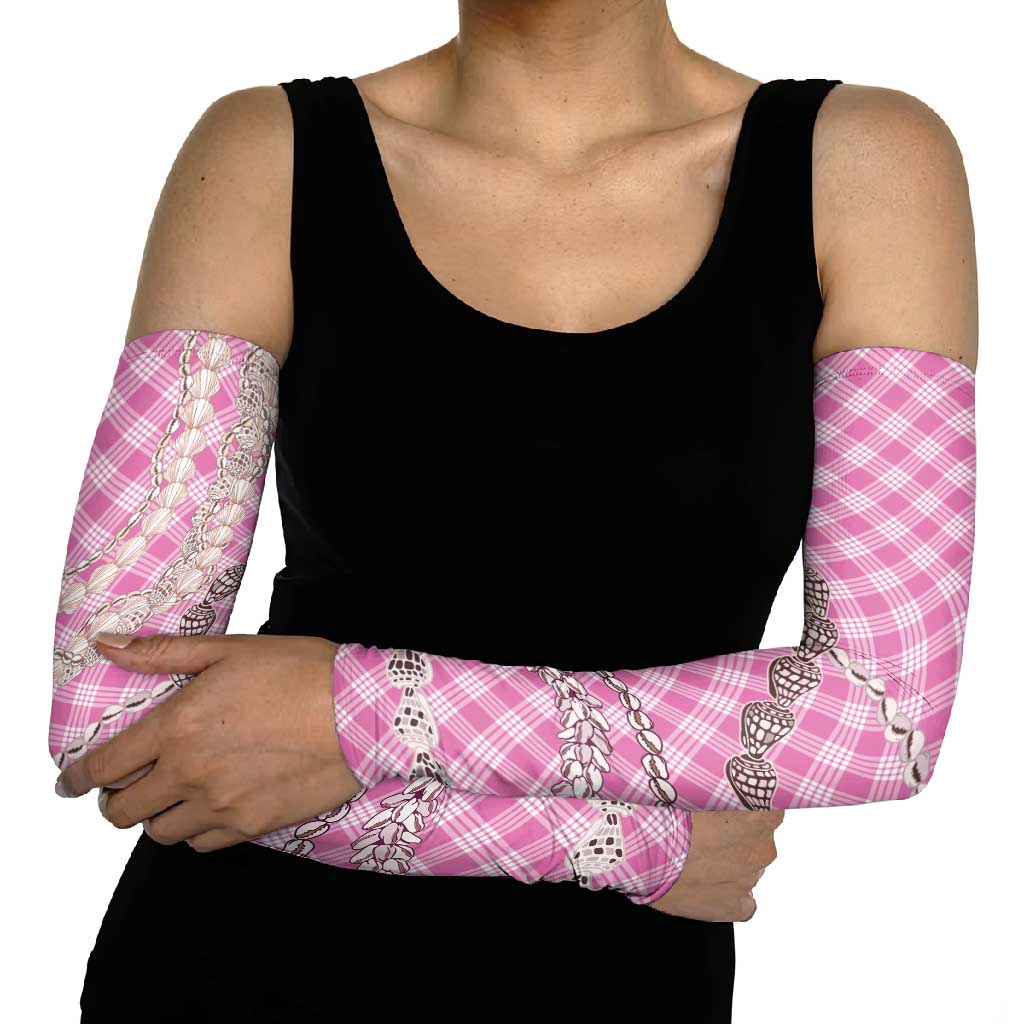 Pink Aloha Hawaii Shell Lei Arm Sleeves Palaka Hebrew Cone Honey Cowrie Elegant Curves - Polynesian Pride