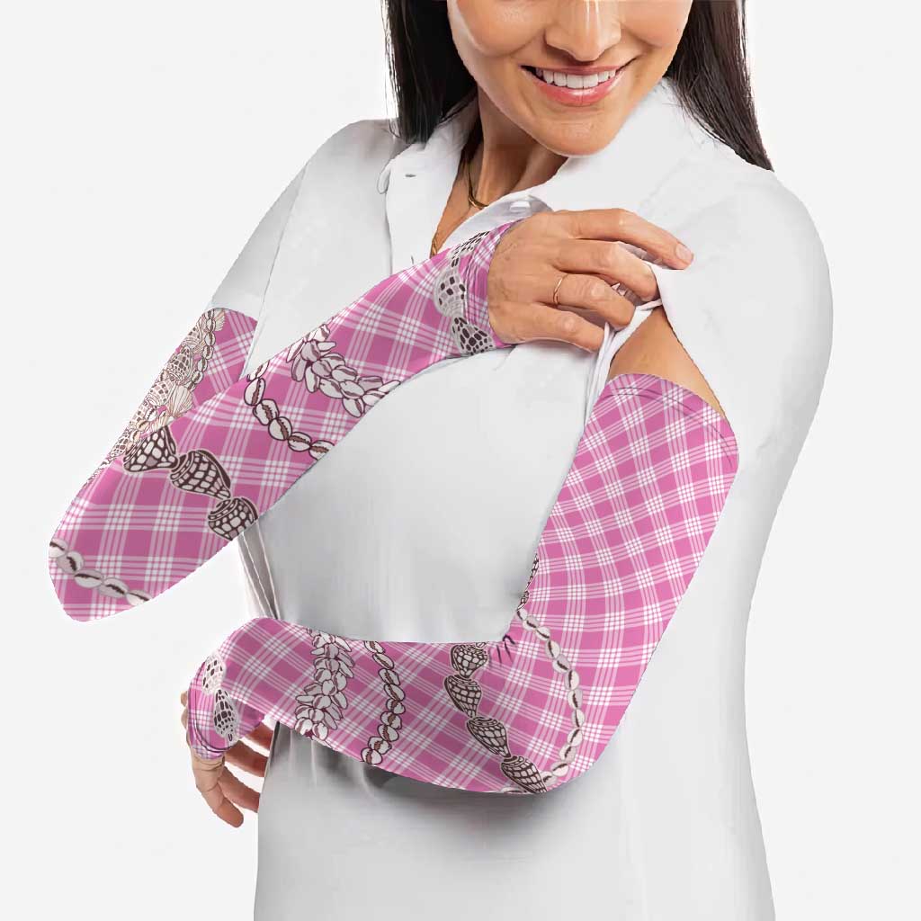 Pink Aloha Hawaii Shell Lei Arm Sleeves Palaka Hebrew Cone Honey Cowrie Elegant Curves - Polynesian Pride