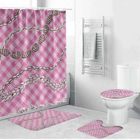 Pink Aloha Hawaii Shell Lei Bathroom Set Palaka Hebrew Cone Honey Cowrie Elegant Curves - Polynesian Pride