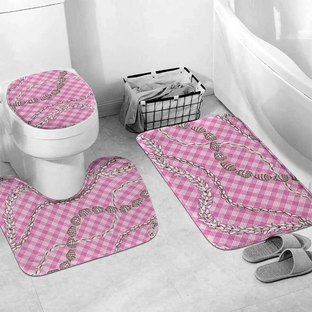 Pink Aloha Hawaii Shell Lei Bathroom Set Palaka Hebrew Cone Honey Cowrie Elegant Curves - Polynesian Pride