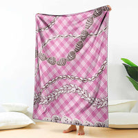 Pink Aloha Hawaii Shell Lei Blanket Palaka Hebrew Cone Honey Cowrie Elegant Curves - Polynesian Pride