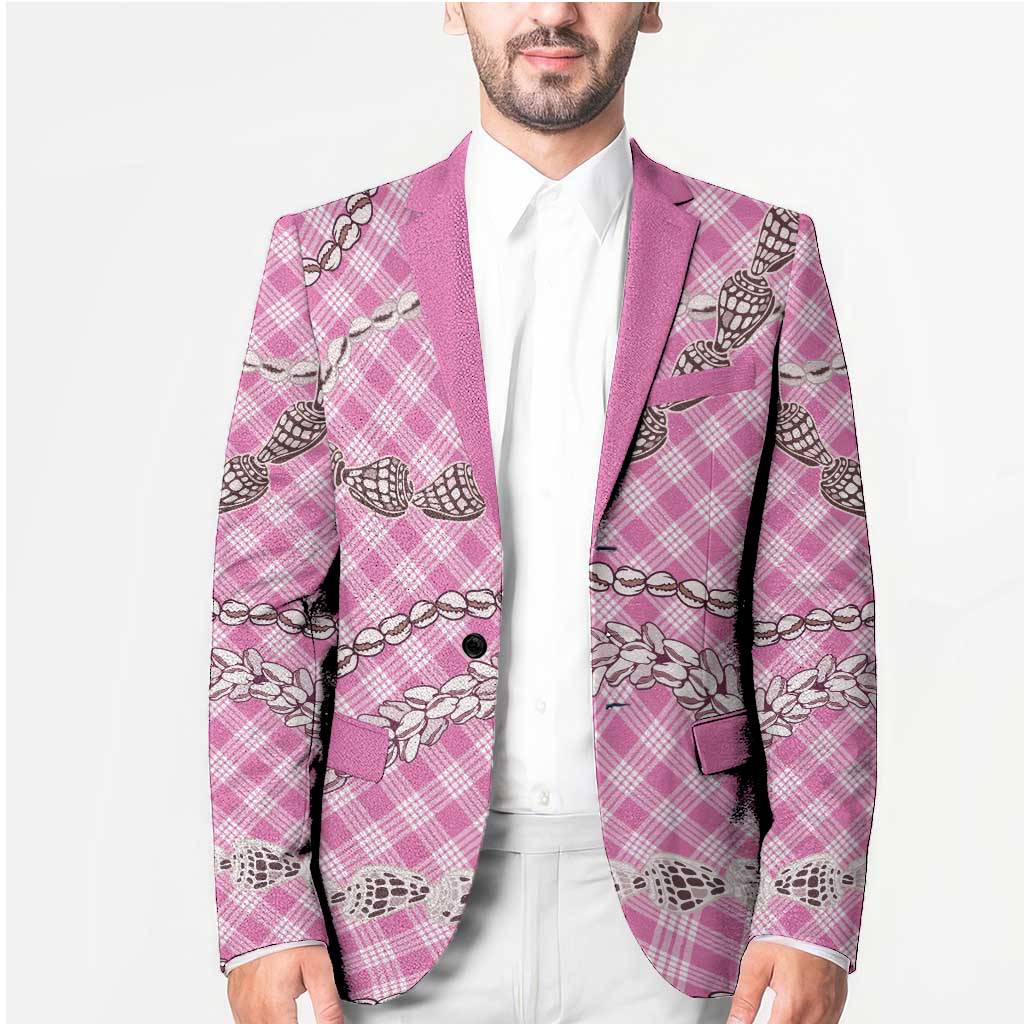 Pink Aloha Hawaii Shell Lei Blazer Palaka Hebrew Cone Honey Cowrie Elegant Curves - Polynesian Pride