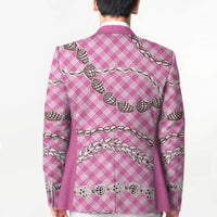 Pink Aloha Hawaii Shell Lei Blazer Palaka Hebrew Cone Honey Cowrie Elegant Curves - Polynesian Pride