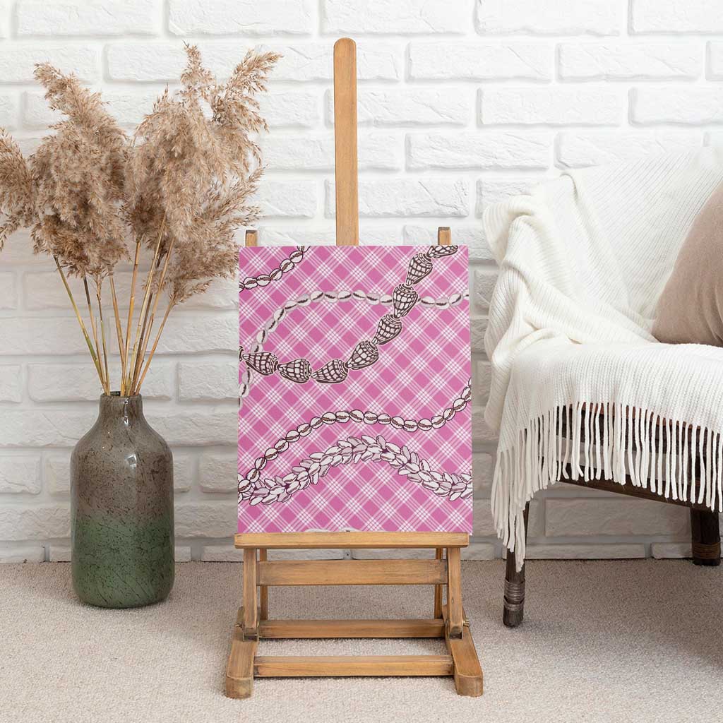 Pink Aloha Hawaii Shell Lei Canvas Wall Art Palaka Hebrew Cone Honey Cowrie Elegant Curves - Polynesian Pride