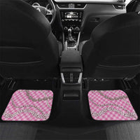 Pink Aloha Hawaii Shell Lei Car Mats Palaka Hebrew Cone Honey Cowrie Elegant Curves LT14 Set 2pcs - Back Pink - Polynesian Pride