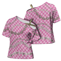 Pink Aloha Hawaii Shell Lei Cross Shoulder Shirt Palaka Hebrew Cone Honey Cowrie Elegant Curves LT14 - Polynesian Pride
