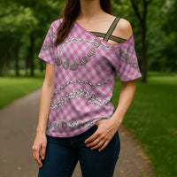 Pink Aloha Hawaii Shell Lei Cross Shoulder Shirt Palaka Hebrew Cone Honey Cowrie Elegant Curves LT14 - Polynesian Pride