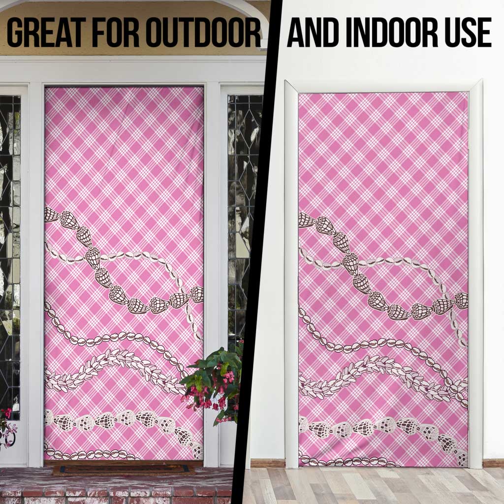 Pink Aloha Hawaii Shell Lei Door Cover Palaka Hebrew Cone Honey Cowrie Elegant Curves - Polynesian Pride