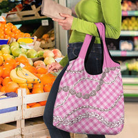 Pink Aloha Hawaii Shell Lei Grocery Bag Palaka Hebrew Cone Honey Cowrie Elegant Curves - Polynesian Pride