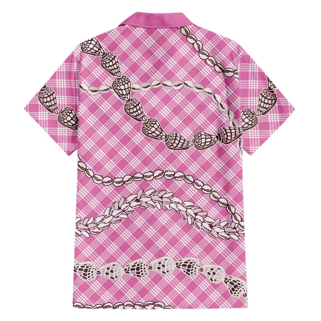 Pink Aloha Hawaii Shell Lei Hawaiian Shirt Palaka Hebrew Cone Honey Cowrie Elegant Curves - Polynesian Pride