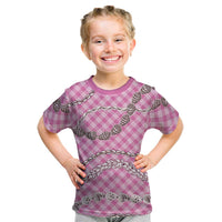 Pink Aloha Hawaii Shell Lei Kid T Shirt Palaka Hebrew Cone Honey Cowrie Elegant Curves - Polynesian Pride