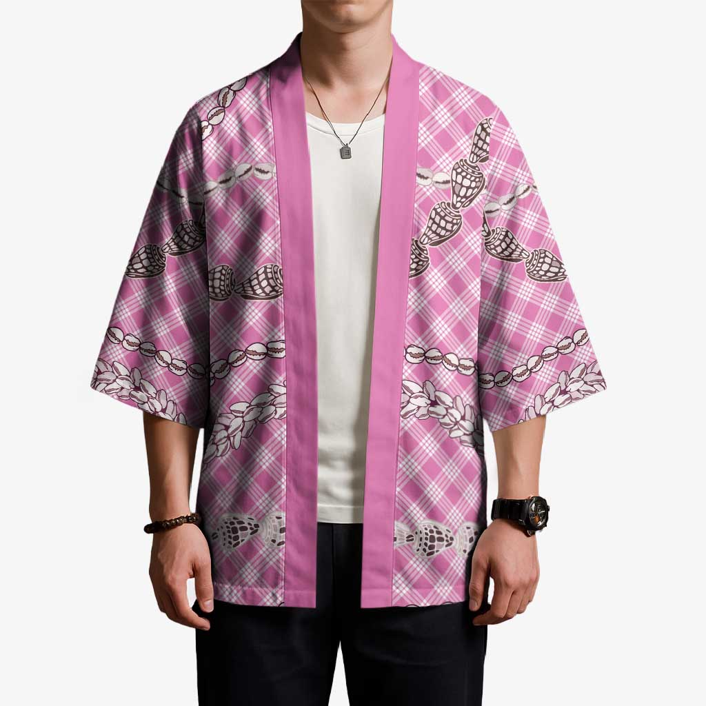 Pink Aloha Hawaii Shell Lei Kimono Palaka Hebrew Cone Honey Cowrie Elegant Curves - Polynesian Pride