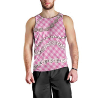 Pink Aloha Hawaii Shell Lei Men Tank Top Palaka Hebrew Cone Honey Cowrie Elegant Curves - Polynesian Pride