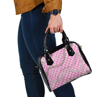 Pink Aloha Hawaii Shell Lei Shoulder Handbag Palaka Hebrew Cone Honey Cowrie Elegant Curves - Polynesian Pride