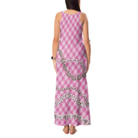 Pink Aloha Hawaii Shell Lei Tank Maxi Dress Palaka Hebrew Cone Honey Cowrie Elegant Curves - Polynesian Pride
