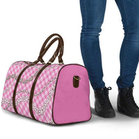 Pink Aloha Hawaii Shell Lei Travel Bag Palaka Hebrew Cone Honey Cowrie Elegant Curves - Polynesian Pride
