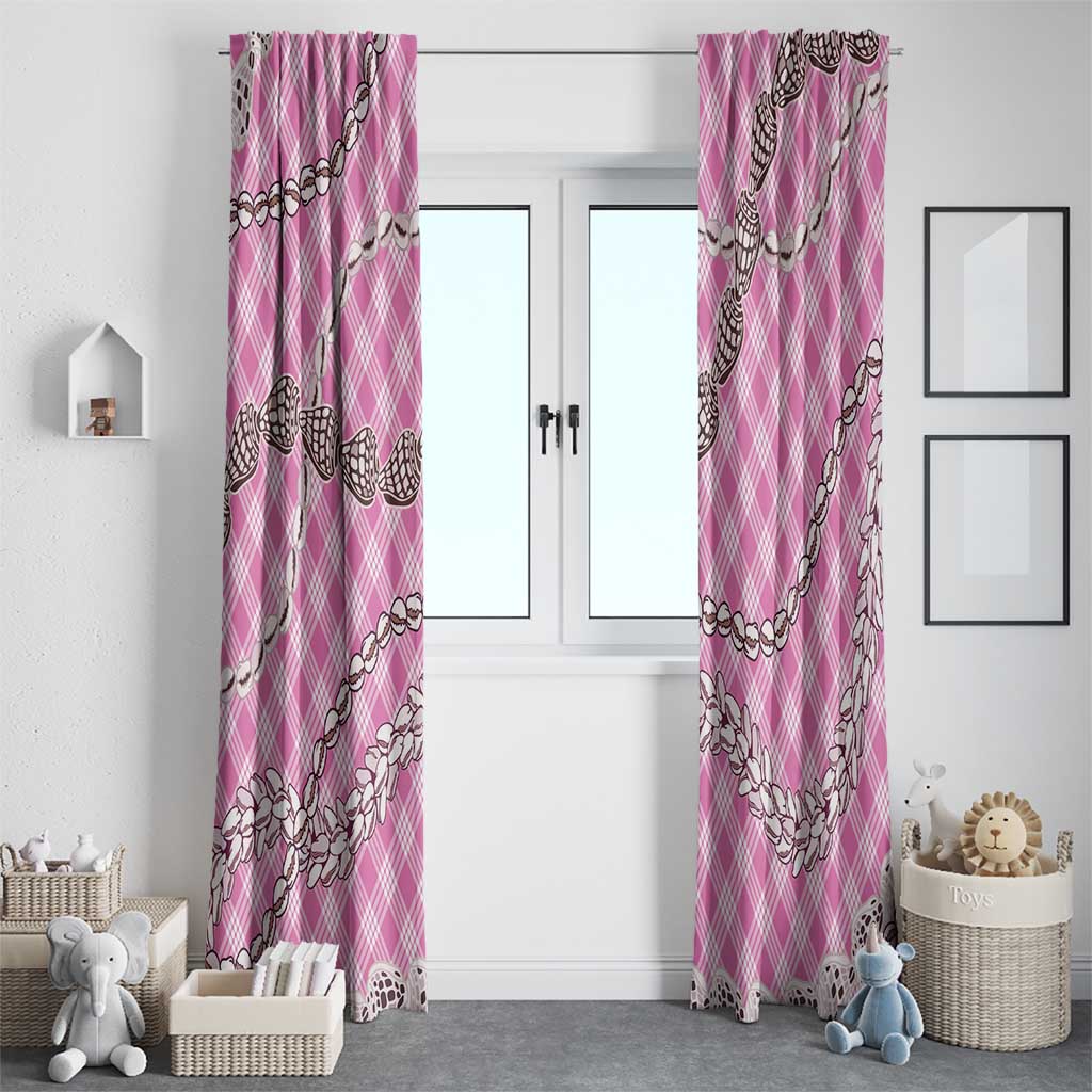 Pink Aloha Hawaii Shell Lei Window Curtain Palaka Hebrew Cone Honey Cowrie Elegant Curves - Polynesian Pride