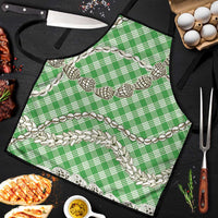 Green Aloha Hawaii Shell Lei Apron Palaka Hebrew Cone Honey Cowrie Elegant Curves - Polynesian Pride