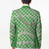 Green Aloha Hawaii Shell Lei Blazer Palaka Hebrew Cone Honey Cowrie Elegant Curves - Polynesian Pride