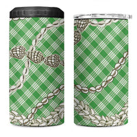 Green Aloha Hawaii Shell Lei 4 in 1 Can Cooler Tumbler Palaka Hebrew Cone Honey Cowrie Elegant Curves LT14 One Size: 16 oz Green - Polynesian Pride