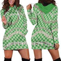 Green Aloha Hawaii Shell Lei Hoodie Dress Palaka Hebrew Cone Honey Cowrie Elegant Curves LT14 - Polynesian Pride