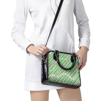 Green Aloha Hawaii Shell Lei Shoulder Handbag Palaka Hebrew Cone Honey Cowrie Elegant Curves - Polynesian Pride