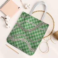 Green Aloha Hawaii Shell Lei Tote Bag Palaka Hebrew Cone Honey Cowrie Elegant Curves - Polynesian Pride