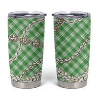 Green Aloha Hawaii Shell Lei Tumbler Cup Palaka Hebrew Cone Honey Cowrie Elegant Curves LT14 Green - Polynesian Pride