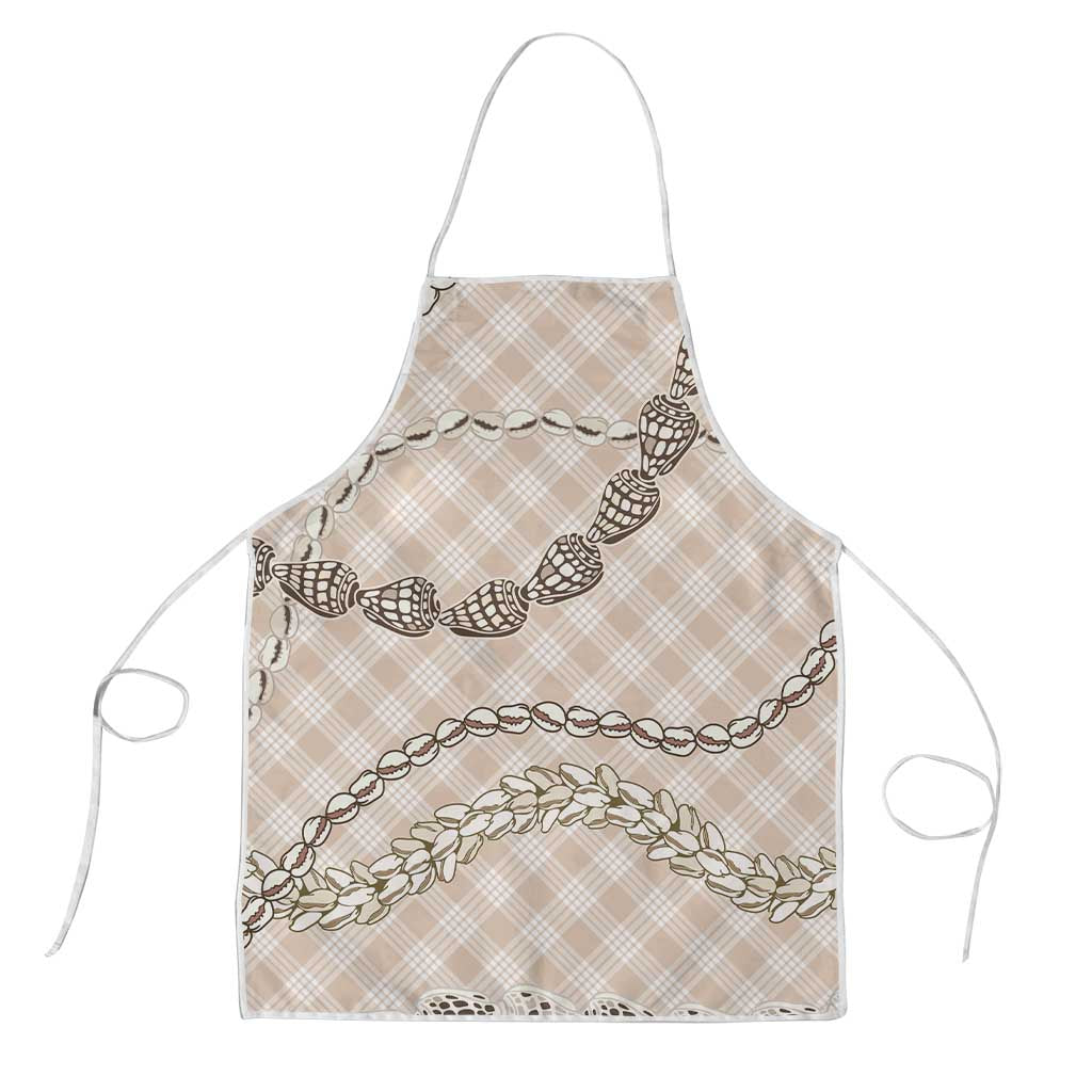 Beige Aloha Hawaii Shell Lei Apron Palaka Hebrew Cone Honey Cowrie Elegant Curves LT14 Beige - Polynesian Pride