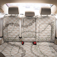 Beige Aloha Hawaii Shell Lei Back Car Seat Cover Palaka Hebrew Cone Honey Cowrie Elegant Curves - Polynesian Pride