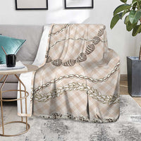 Beige Aloha Hawaii Shell Lei Blanket Palaka Hebrew Cone Honey Cowrie Elegant Curves - Polynesian Pride