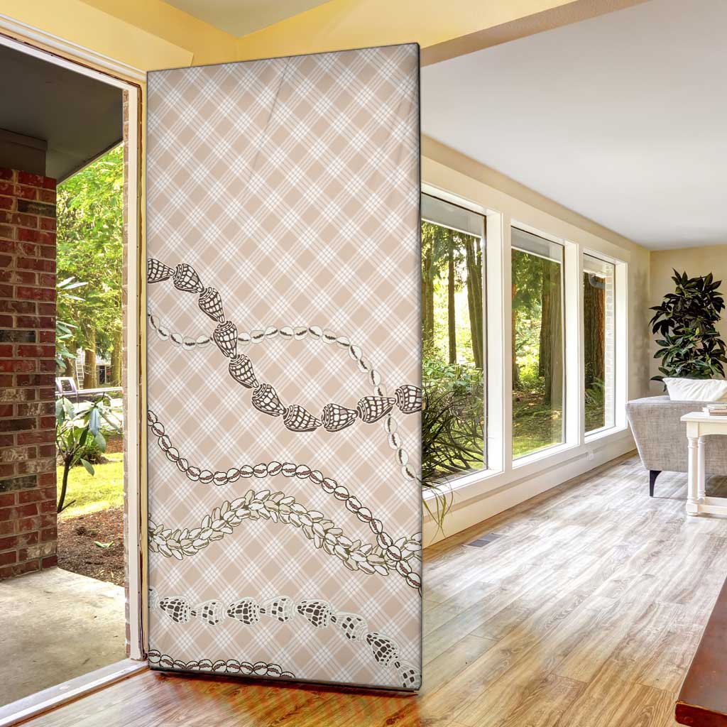Beige Aloha Hawaii Shell Lei Door Cover Palaka Hebrew Cone Honey Cowrie Elegant Curves - Polynesian Pride