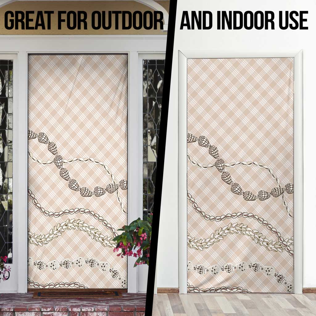Beige Aloha Hawaii Shell Lei Door Cover Palaka Hebrew Cone Honey Cowrie Elegant Curves - Polynesian Pride