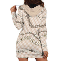 Beige Aloha Hawaii Shell Lei Hoodie Dress Palaka Hebrew Cone Honey Cowrie Elegant Curves LT14 - Polynesian Pride
