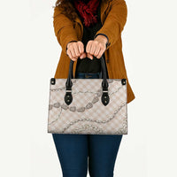 Beige Aloha Hawaii Shell Lei Leather Bag Palaka Hebrew Cone Honey Cowrie Elegant Curves LT14 - Polynesian Pride