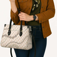Beige Aloha Hawaii Shell Lei Leather Bag Palaka Hebrew Cone Honey Cowrie Elegant Curves LT14 - Polynesian Pride