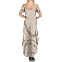 Beige Aloha Hawaii Shell Lei Summer Maxi Dress Palaka Hebrew Cone Honey Cowrie Elegant Curves LT14 - Polynesian Pride
