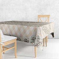 Beige Aloha Hawaii Shell Lei Tablecloth Palaka Hebrew Cone Honey Cowrie Elegant Curves - Polynesian Pride