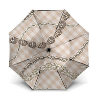 Beige Aloha Hawaii Shell Lei Umbrella Palaka Hebrew Cone Honey Cowrie Elegant Curves LT14 One Size Folded 11.42 inch Opened Diameter 37.4 inch Beige - Polynesian Pride